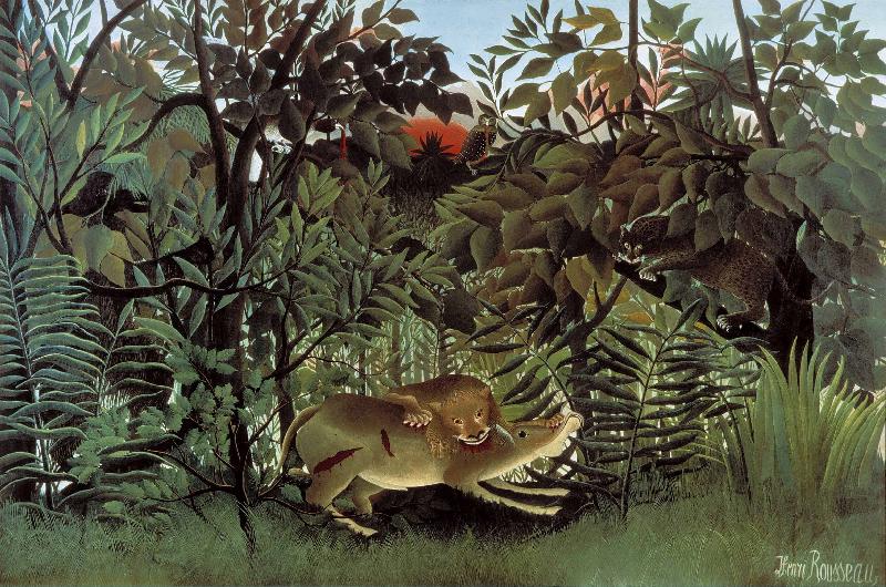 Henri Rousseau The Hungry Lion Throws Itself on the Antelope France oil painting art